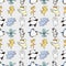 Seamless animal dance pattern