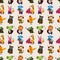 Seamless animal music pattern