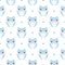 Seamless animal owls pattern