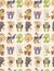 Seamless animal play music pattern