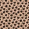 Seamless animalistic pattern. Leopard with abstract hearts.