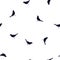 Seamless animals pattern dark blue birds on white
