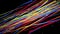 Seamless Animation of 3d colorful rainbow abstract streak spectrum line curve pattern moving smoothly with light shade and star gl