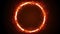 Seamless animation of abstract ring of fire flame fireworks burning. Sparking fire circle pattern or cold fire or fireworks