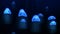 Seamless animation blue jellyfish in deep sea underwater background pattern in marine sea animal presentation or screen saver