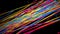 Seamless Animation of changing colorful rainbow abstract streak spectrum line curve pattern moving smoothly with light shade and s