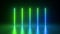 Seamless animation of glowing neon vertical lines, changing colors from green to blue