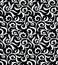 Seamless antique black and white floral pattern