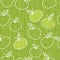 Seamless apple pattern in vector