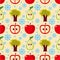 Seamless apple tree pattern