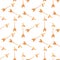 Seamless arrows pattern. Watercolor background with gold cupid arrow for wrapping paper, wallpaper, valentines day decor