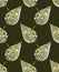 Seamless artistic green leaves pattern