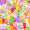 Seamless assorted sweets candies background