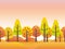 Seamless Autumn Countryside Vector Landscape Illustration. Horizontally Repeatable.