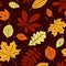 Seamless with autumn leaves