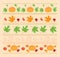 Seamless autumn ornaments with maple leaves and pumpkins - vector