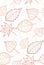 Seamless autumn pattern with colored leaves contours