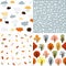 Seamless autumn patterns set vector illustration