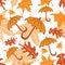 Seamless autumnal pattern with umbrellas