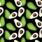 Seamless avocado pattern. Tile green vegetable background.