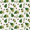 Seamless avocado pattern on white background