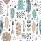 Seamless Aztec Tribal pattern with feather and arrows.