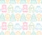 Seamless baby pattern with colorful babyish elements