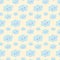 Seamless baby pattern with cute blue smiling clouds on pastel yellow background, illustration, eps 10. Kawaii smiling cloud