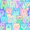 Seamless background animation color cats.