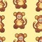 Seamless Background with baby dressed like monkey