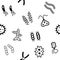 Seamless background of bacteria microbe virus microorganism icons.