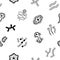 Seamless background of bacteria microbe virus microorganism icons.