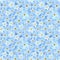 Seamless background with blue forget-me-not flowers. Vector illustration.