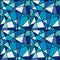 Seamless background with blue mosaic made of geometrical shapes