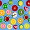 seamless background with bright fruit candy