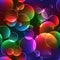 Seamless background with bubbles in bright neon colors