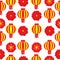 Seamless background of Chinese New Year Illustration with red flower and lampion lamp