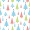 Seamless background of Christmas illustration with green, red, and blue Xmas tree suitable for Xmas wallpaper, scrap paper, an