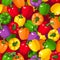 Seamless background with colorful bell peppers.