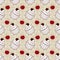 Seamless background with cupcakes and cherries