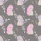 Seamless background with cute ponies. Decorative wallpaper for the nursery in the Scandinavian style. Vector. Suitable for