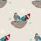 seamless background with cute warm dressed birds