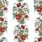 Seamless background of decorative bunches of stylized flowers