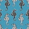 Seamless background of decorative seahorses