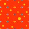 Seamless background with decorative space rockets and planets