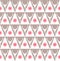 Seamless background with deer heads. ethnic ornament pink and brown color