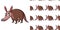 Seamless background design with cute tapir