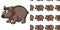 Seamless background design with cute wombat