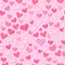 Seamless background with different stylized hearts