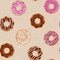 Seamless background with donuts. Vector illustration. A simple pattern.